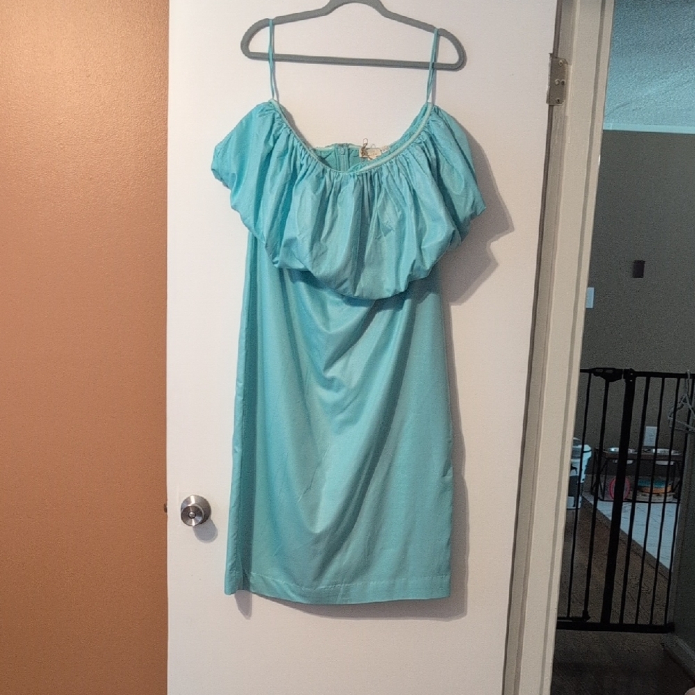 Anthropologie Strapless Dress in Light Blue